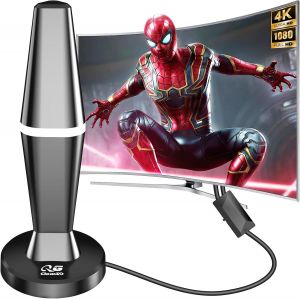 2025 Antenne TV Int&eacute;rieur Puissante TNT,36DBI 450 km R&eacute;ception Antenne TNT avec Amplificateur de Signal &agrave; Gain &Eacute;lev&eacute;, R&eacute;ception Longue Port&eacute;e &agrave; 360&deg; pour 1080P 4K DVB-T DVB-T2 VHF UHF - Neuf