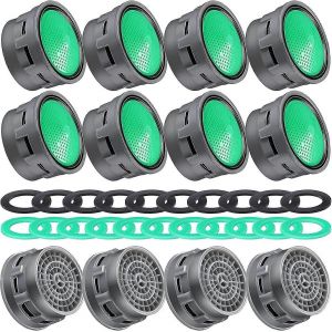 10 Pièces Aérateur De Robinet Aérateur De Robinet D'économie D'eau Robinet Restricteur Insert Dl M22x1 / M24x1 Filtre D'aérateur D'évier Avec Rondelle En Caoutchouc (Vert) - Neuf