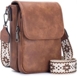 CHENG-Sacs bandoulière femme,Petit Sac à Bandoulière,Besace Sacoche Messenger Téléphone Cuir PU Rigide Sac à Bandoulière Femme Portefeuille en Cuir PU avec Réglables Bandoulière - Neuf