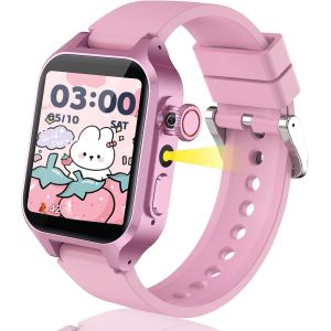 32 Jeux Montre Connectée Enfant, Montre Intelligente Enfant Avec 3 Modes Sportifs, Livres Audio&cartes D'étude, Mode École, Réveil, Mp3, Podomètre, Caméra, Torche, Cadeaux Des Fille Et Garco[Z1370] - Neuf