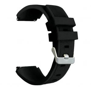 Pour Samsung Smartwatch Strap Stripe Relief Silicone Montre Ceinture Remplacement 22mm Noir - Neuf