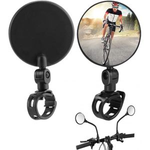 Retroviseur Velo, 2 Rétroviseurs De Vélo Grand Angle Rotatifs À 360° Réglables, Rétroviseurs De Vélo En Résine De Nylon Hd Pour Guidon De 15 À 35 Mm, Accessoires De Vélo Pour Tous.[F726] - Neuf