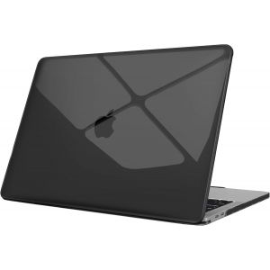 KALANKA-Coque Compatible avec MacBook Pro 13 Pouces 2022-2016 (M2 & M1 A2338 / A2289 / A2251 / A2159 / A1989 / A1706 / A1708), Étui Fin Rigide en Plastique Housse Dure, Noir Cristallin - Neuf