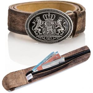 Cauc-Max Ceinture Traditionnelle Pour Homme Avec Compartiment Secret &iquest; Ceinture En Cuir V&eacute;ritable Pour Pantalon En Cuir &iquest; Ceinture En Cuir Avec Compartiment Pour Argent - Neuf