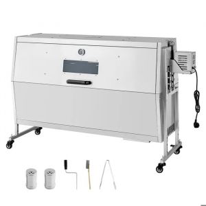 Barbecue &agrave; Charbon-Duoku-avec Capacit&eacute; de 60 kg, &Eacute;quip&eacute; d'un Tournebroche &Eacute;lectrique de 38 W, Broche en Acier Inoxydable - Neuf