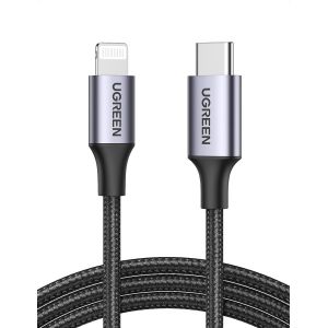 KALANKA-C&acirc;ble Lightning vers USB C MFi Certifi&eacute; Nylon Tress&eacute; Chargeur iPhone Rapide Compatible avec iPhone 14 Plus Pro Max 13 12 11 SE 2022 XR XS iPad Pro 2017 AirPods Pro (1M) - Neuf