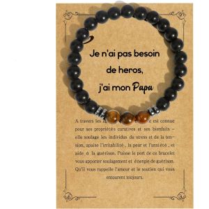 Eryi-Pierre Naturelle 8mm Bracelets Pour Homme Idee Cadeau Anniversaire Homme Cadeau Fete Des Peres Cadeau Ado Cadeau Pour Papa Grand Pere Mari Copain Couple Cadeau De Noel Homme Cadeau Personnalisé - Neuf