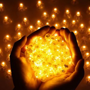 TEPPC-100 PCS Ballon Led Lumineux Mini Led Ballons Lampes Rond Longue Durée de Veille Réutilisable pour Décoration Noël Nouvel An Halloween Fêtes Mariage Intérieure Extérieure(Jaune, Non-clignotante) - Neuf