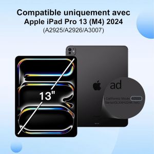 Coque Clavier Ipad Pro 13 Pouces 2024 Avec Trackpad, R&eacute;tro&eacute;clairage Diy 7 Couleurs, &Eacute;tui Clavier Touchpad D&eacute;tachable Sans Fil Azerty Avec Porte-Style Pour Ipad Pro 13 2024, Lavande - Neuf