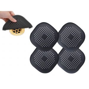 Lot De 4 Filtres &Agrave; Cheveux Pour &Eacute;vier, Noirs - Neuf