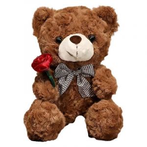 Poupée ours en peluche rose, cadeau de Saint-Valentin pour filles, jouet en peluche transfrontalier, poupée de chiffon-brun foncé - Neuf