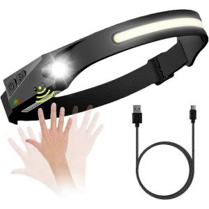 Lampe Frontale Led,Lampe Frontale Rechargeable Usb 350 Lumens 5 Modes Capteur De Mouvement - Neuf