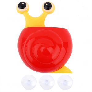 Hjlian Support Mural De Salle De Bain A Ventouse Solide, Porte-Brosse A Dents, Porte-Dentifrice, Escargot (Rouge) - Neuf