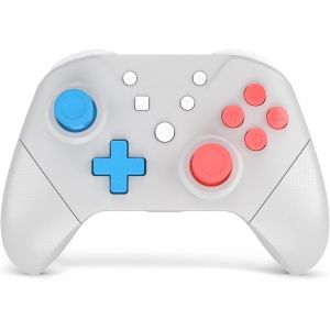 Manette Switch Pro Gris Clair Pour Switch/Lite/Oled Sans Fil Avec Fonction Wake Up Amiibo/Nfc, Turbo, Motion, Vibration Et Compatible Pc Et Steam - Neuf