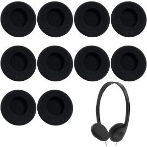 10 Pièces Coussinets en Mousse Souple,Mousse Coussinets,Coussinets de Rechange pour écouteurs de 5 cm,Coussinet Casque Audio,Mousse Oreillette,Coussinets De Rechange en Mousse Souple,Noir - Neuf