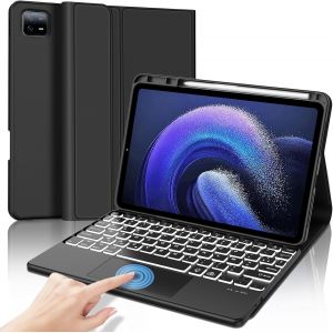 Clavier Pour Xiaomi Pad 6/6 Pro 11"" 2023, Coque Pour Xiaomi Pad 6 Avec Azerty Clavier Rétro-Éclairé Bluetooth Sans Fil Magnétique Pour Tablette Xiaomi Pad 6/6 Pro, Noir - Neuf