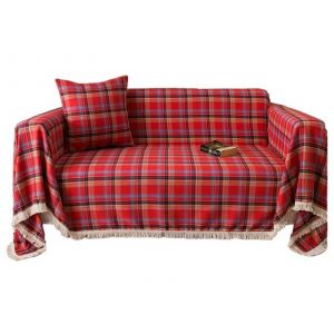 Housse De Coussin De Canap&eacute; &Agrave; Carreaux Rouges De No&euml;l 140x180cm - Neuf
