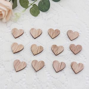 120PCS Decoration Mariage Coeur en Bois Deco Mariage Champetre D&eacute;coration Confettis Table pour Bapt&ecirc;me Babyparty pour DIY Travaux Manuels(25MM) - Neuf
