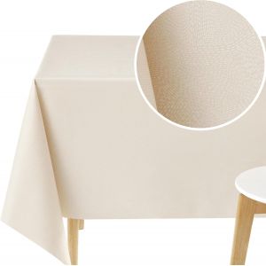 Ulteronixshop-Nappe Rectangulaire En Pvc Facile &Agrave; Nettoyer - Nappe En Vinyle Imperm&eacute;able Pour Cuisine Et Salle &Agrave; Manger - Motif Lignes De Tableau De Bord - 300 X 140 Cm - Beige Cr&egrave;me - Neuf