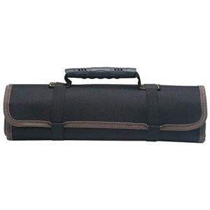 22 Poches Sac à outils, Outil de Poche, Portable Outil Organisateur, Pliable/Roll-up, 600D Oxford, le Stockage de l'Outil de Rouleau (Sans Outil) pour le Jardinier/Électricien, Menuisier (Noir) - Neuf