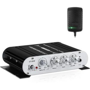 Amplificateur Audio Hifi Stéréo 2.1Ch, Rms 20 W X 2 + 40 W St-838 Avec Sortie Caisson De Basses Classe D Mini Récepteur Numérique Avec Aux Pour La Maison, Haut-Parleur De Voiture, Noir (Avec - Neuf