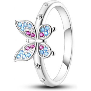 Kahfl-Bague En Argent Sterling 925,Bijoux Argent,Bague Empilable Avec Croix En Forme De Coeur En Zircon Cubique-Pour Anniversaire De Mariage,Fiançailles,Cadeau D'anniversaire Pour Elle - Neuf