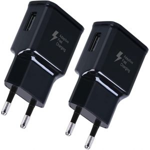 LORANKA-USB Chargeur Compatible avec s20 FE, S10, S9, S8, S7, S7 Edge,S6, S4, S3,A6, A13, A52, A52S, A53,Note10, Note9, Note8, J8, J7, J6, J5, Tab S,S2 Rapide Chargeur Portable - Noir - Neuf