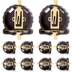 10 Pièces Supports de Piles Bouton Horizontal,CR1220 Support de Pile Bouton,Adaptateurs de Piles Bouton 3V,pour Piles Bouton CR1220 LIR1220 - Neuf