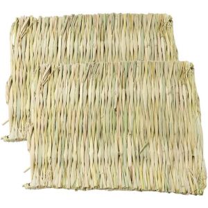 Chenquansarl-Lot De 2 Tapis De Paille Pour Lapin,Matelas Tiss&eacute; Pour Lapin, Cage Pour Petits Animaux,Tapis De Foin, Cochon D'inde,Perroquet, Lapin, Hamster,Chinchilla,&Eacute;cureuil Nichant Et Jouant - Neuf