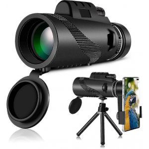 Monoculaire 80x100 Haute Puissance Hd Monoculaire Starscope Monoculaire Avec Support De Smartphone Et Tr&eacute;pied &Eacute;tanche Pour L'observation Des Oiseaux,La Chasse,Les Voyages,Le Camping - Neuf