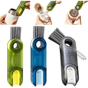 Loranka-3 Pi&egrave;ces 3 En 1 Brosse De Nettoyage De Couvercle De Tasse, Brosse De Nettoyage D'espace Multifonction, Portable Pratique Et Puissant, Brosse Pour Couvercles Petits Espaces Et Pailles - Neuf