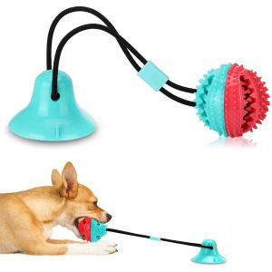 Jouets Pour Animaux De Compagnie, Balles De Dentition Avec Bruits De Fuite, Balles De Dentition Avec Ventouses Tendues Pour Nettoyer Les Dents, Jouets Interactifs Pour Chiens Et Chats, Bleu - Neuf