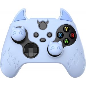 Coque Manette Pour Xbox Series X S Avec Capuchon Joystick Housse Protection Pour Xbox Core Controller Cover Silicone Grip Antid&eacute;rapante Skin-Bleu,&Eacute;dition D&eacute;mon - Neuf