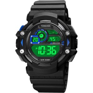 Eryi-Sport Montre Homme Outdoor Militaire Led Digitale Alarme Chronomètre Montres Bracelet 50m Etanche Plastique Er Caoutchouc - Neuf