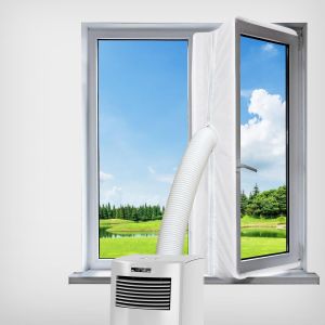 400CM kit calfeutrage climatiseur pour fen&ecirc;tres pour climatiseur Mobile et S&egrave;che-Linge, Joint de fenetre avec zipp&eacute; pour &eacute;vacuation Toutes Les Unit&eacute;s de Climatisation Mobiles,Installation Facile - Neuf