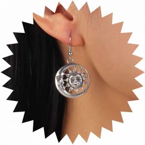 Boucles D'oreilles Lune Soleil Vintage Boucles D'oreilles Tournesol Pendantes Boucles D'oreilles Croissant De Lune Boucles D'oreilles Soleil Tribal Bijoux Pour Femmes Et Filles - Neuf