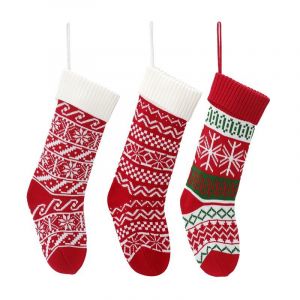3 pcs de No&euml;l chaussettes chaussettes en Laine chaussettes de No&euml;l sac cadeau Ch - Neuf