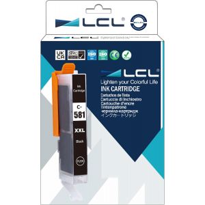 Cartouche d'encre Compatible CLI-581 BK CLI-581XL BK CLI-581XXL BK 1998C001 12.5 ML (1Noir) Remplacement pour Canon Pixma TR7550 TR8550 TS6150 TS6151 TS6250 TS8150 TS8151 TS8152 TS9150 TS9155 - Neuf