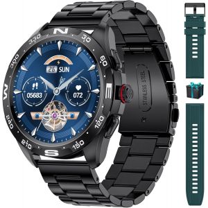 Checarzhn--No1-Montre Connectée Homme, 1,32"" Avec Écran Tactile Et Montre Connectée Avec Moniteur De Fréquence Cardiaque, Notifications Textuelles, Ip67 Smartwatch Étanche, Chronomètre Homme Pour Android I - Neuf