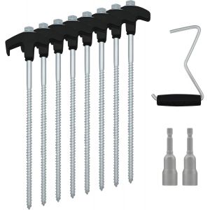 Eryi-Lot De 8 Piquets De Tente En Acier Pour Sol Rocheux - Ancrage Au Sol - Robuste - Pour Le Camping - 25 Cm (Noir) - Neuf