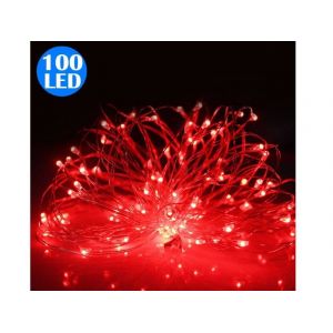 Guirlande Lumineuse 100 Led En Fil De Cuivre Avec Télécommande, Fonctionne Sur Piles, Étanche, 8 Modes D'éclairage - Neuf