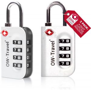 KALANKA-Cadenas TSA pour Valise. Cadenas Code 4 Chiffres Antivol pour Bagages Casier Rangement Tente Camping. TSA Bagages Combinaison USA. Accessoires de Voyage avion. Serrure Valise 2 Argent - Neuf