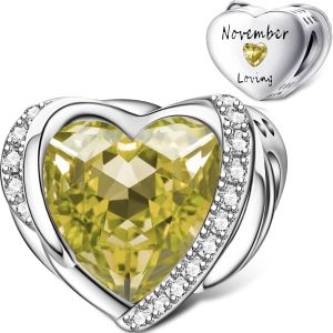 Argent Sterling 925 Charme De La Pierre De Naissance Janvier - D&eacute;cembre Anniversaire Charmes, Cadeau D'anniversaire Compatible Avec Les Femmes Bracelet Collier - Neuf