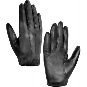 Gants En Cuir Pour Hommes, &Eacute;cran Tactile Pu Mitaine Cuir Mode Noir Gants De Conduite Mince Non Doubl&eacute;s - Neuf