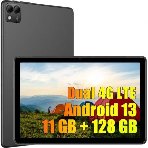 CHECARZHN--NO1-T10S Tablette (2023), 11Gb Ram + 128Gb Rom (Tf 1Tb) Octa-Core, Batterie 6600Mah, 10,1 Pollici Tüv Süd, Widevine L1, Dual 4G Lte/Sim, 8Mp + 5Mp, Android 13, Gps Face Id Otg Noir - Neuf
