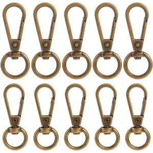 ERYI-1 Boîte De 20 Porte Clés Pivotants À Ressort Fermoir Pivotant En Alliage De Bronze Que Anneaux De Remplacement Pour Porte Clés Clips De Lanière Accessoires Pour Porte Clés Cordons De Sac À M - Neuf