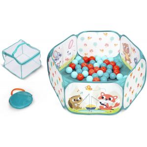 KALANKA-Toys - Mini Espace de Jeu - Fosse à balles - 42 Boules colorées - Pliable et Portable - Jeu Actif pour Tout-Petits et Enfants - 1 an et + - Neuf