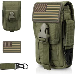 Jgd-T&eacute;l&eacute;phone Tactique Molle Molle, Smartphone Holster Sac Edc Utilitaire Titulaire De La Carte De Verrouillage De T&eacute;l&eacute;phone Portable Organisateur Fit Pour Taille Ceinture Affaire Inclure Clip De Vit - Neuf