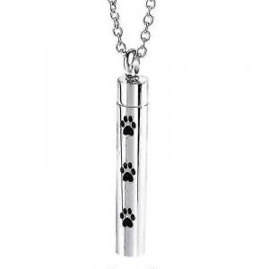 Paw Urn Cremation Collier Sterling Silver Dog Cat Pet Paw Print Cr&eacute;mation Bijoux Pour Pet Ashes Animal - Neuf