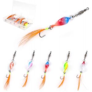 Kyaoayo-Twist Spoons Lot De 5 Accessoires De Pêche À La Truite Avec Rolling Swivels 3 G | Spoons Kit Truite Spoon Set Truite Cuiller Cuiller Truite Clignotant Pêche Truite - Neuf